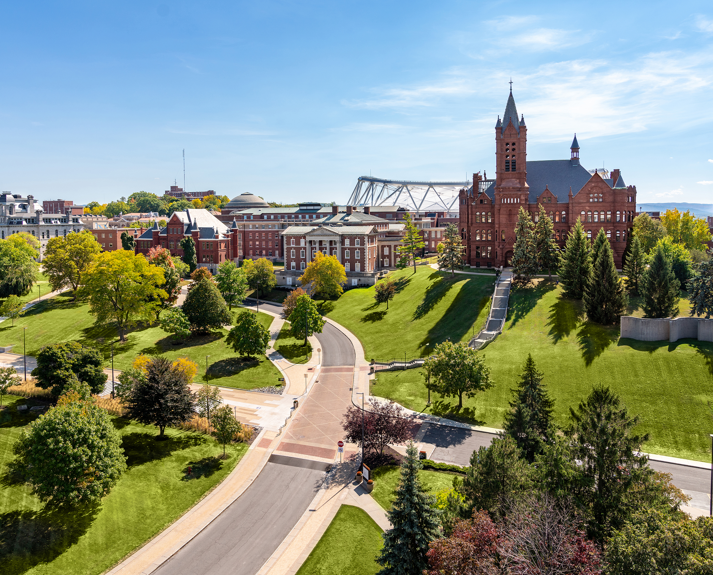 Aerial view of the Syracuse University campus