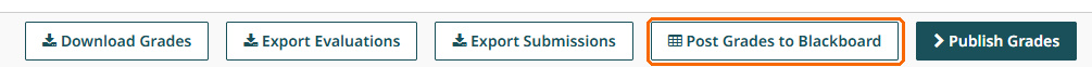 Gradescope Review Grades footer with the Post Grades to Blackboard button highlighted
